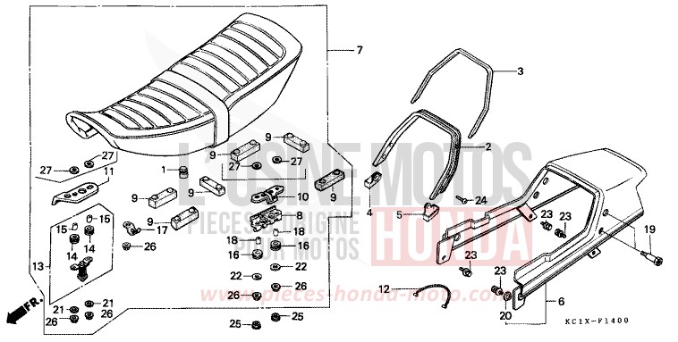 SITZ/SITZVERKLEIDUNG von CB1300 Super Bold'or ABS LUMINOUS RED (R123) von 1982